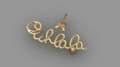 boucles d'oreilles ouhlala eiffel bijoux boucle d'oreille de or d'argent des joyau platinium 3d print model - Mito3D