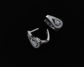 boucles d'oreilles poire diamant luxe mode brillant bijoux boucle d'oreille or imprimable argent 14k fermer clé beauté 3d print model - Mito3D