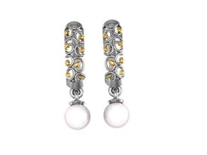 orecchini di perla gioielli acquistare 3d modello cad diamante elegante moda gemma oro disco platino jewelryprint jewelrywax preziosi printversion argento matrimonio gli set 3d print model - Mito3D