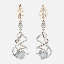 pendientes perlas oro joyería joya plata perla 3dearrings 3dprint 3dmodel 3djewelery ilustración 3d lujo tecnología 3d print model - Mito3D