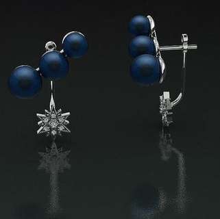 earrings pearls model 1282 ring sergi dlya pechati 3dmodel printable sterling fashion silver engagem platinum jewellery jewel jewelry missfox dekoracia 3d print model - Mito3D