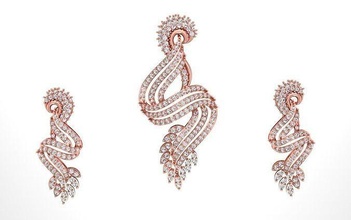 boucles d'oreilles pendentif ensemble 3dm stl obj fbx rend détails mariage engagement argent or sterling blanc brillant collier pendentifs bijoux 3d print model - Mito3D