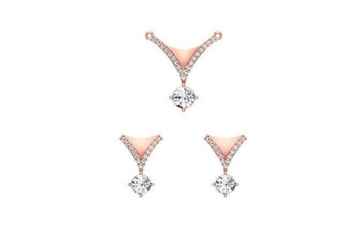 earrings pendant set 3dm stl obj fbx renders details wedding engagement jewel gold jewelry sterling white brilliant necklace pendants brillant 3d print model - Mito3D