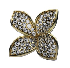 orecchini quadrifoglio fiore natura oro argento leggero moda bellezza stile classico regalo gioielleria gemma stampabile 3d print model - Mito3D