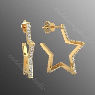 Ohrringe ri12 Luxus Schmuck leuchtenden druckbar Ohrring Juwel 3d Mode Diamant modern Geburtstag brillant Platin Silber engagem dia Gold 3d print model - Mito3D