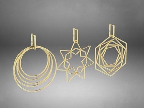 orecchini serie geometrico 3 platino lusso carati oro prezioso accessorio moda stampabile bellezza argento vintag luccicare gioielleria forma serratura acciaio 3d print model - Mito3D