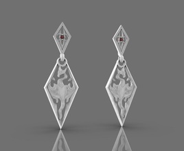 boucles d'oreilles skyrim bijoux des la livre sterling anneau de mode le platine gem mariage d'argent imprimable en jeu elder scrolls 3d print model - Mito3D