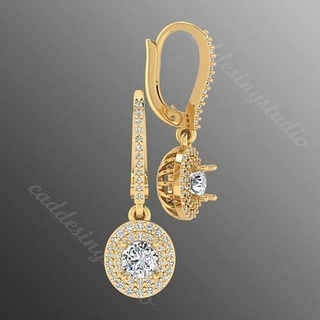 Ohrringe sm8 Luxus Schmuck leuchtenden druckbar Ohrring Juwel 3d Mode Diamant modern Geburtstag brillant Platin Silber engagem Gold Ring 3d print model - Mito3D