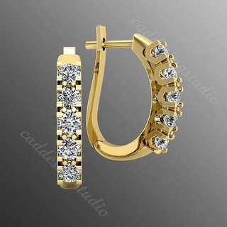 Ohrringe sm9 Luxus Schmuck leuchtenden druckbar Ohrring Juwel 3d Mode Diamant modern Geburtstag brillant Platin Silber engagem Gold 3dmodel 3d print model - Mito3D