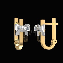 boucles d'oreilles petit arc bijoux des or imprimable la livre sterling joyau d'argent le platine brillant mode beauté gem saphir ruby diamant vintag bow knot 3d print model - Mito3D