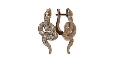 orecchini serpenti 3 3dprinted design moda oro d'oro gioiello gioielleria Stampa stampabile stampa prototipazione argento Vintage Ali serpente 3d print model - Mito3D