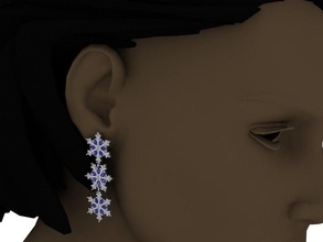 boucles d'oreilles neige reine or d'or femme gemme diamant prototypage 3dprinted conception imprimable impression bijou bijoux boucle d'oreille mode l'amour vlp sla hiver 3d print model - Mito3D