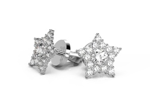 boucles d'oreilles étoiles bijoux belle classique les diamants de l'engagement mode beauté or joyau néoclassique imprimable l'anneau d'argent souvenirs personnes des peu la 3d print model - Mito3D