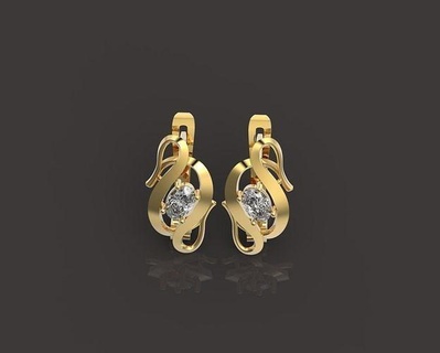 earrings stone jewelry gold gem silver brilliant wedding fashion beauty 3d modeling creative design cam cad rapid prototiping rendering animation 3d print model - Mito3D