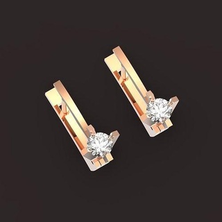 boucles d'oreilles calcul bijoux or gemme brillant 3d modélisation Créatif conception prototiping rendu animation argent bijou extravagant diamant 3dprint petit 3dearrings 3d print model - Mito3D