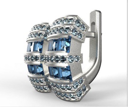 orecchini pietre gioielli gemma di lusso argento oro stampabile orecchino diamante aratura la sterlina unico zaffiro vintag ruby fidanzamento gemme carati gli 3d print model - Mito3D