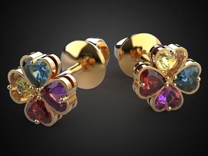 earrings studs gold e11 earring 3d printable silver jewelry cnc jewel gemstone gem brilliant diamond ring sterling fashion business sapphire brillant pendant bracelet 3d print model - Mito3D