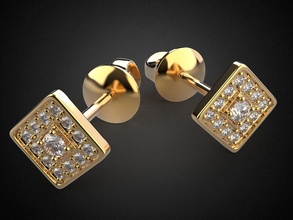 earrings studs gold e12 earring 3d printable silver jewelry cnc jewel gemstone gem brilliant diamond ring sterling fashion business sapphire brillant pendant bracelet 3d print model - Mito3D