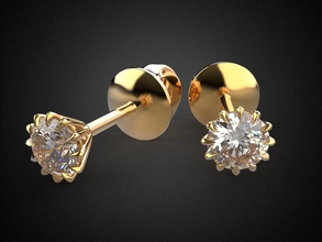boucles d'oreilles clous or e9 boucle d'oreille 3d imprimable argent bijoux cnc bijou gemme brillant diamant bague sterling mode Entreprise saphir pendentif bracelet 3d print model - Mito3D