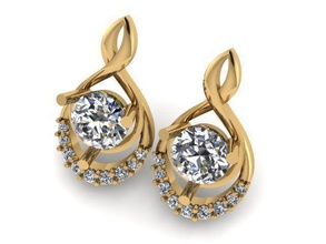 earrings t00528 jewelry gold jewel jewellery gem 3d print model - Mito3D