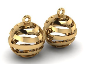 earrings t01142 jewelry gold jewel jewellery 3d print model - Mito3D