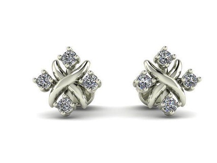 Ohrringe Tiffany bereit drucken stl Gold Silber druckbar Hochzeit Engagement Juwel Schmuck Ringe Diamant Ring Platin 3d print model - Mito3D