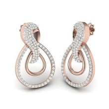 earrings unique design printable diamonds white gold jewelry diamond gem jewel brilliant cad jewellery platinum gemstone ruby earring fashion beauty 3d print model - Mito3D