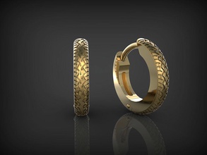 pendientes ruedas 02 arete oro anillo plata joya joyería imprimible boda rueda bicicleta motociclista moto moda 3d print model - Mito3D