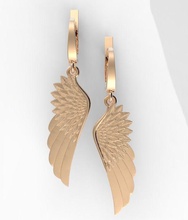 earrings wings jewelry animal gold metallic nature silver bird sterling 3d print model - Mito3D