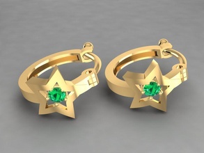 earrings women 1363 jewelry fashion accessories gold diamond man men woman unisex design fengshui 3d print model - Mito3D