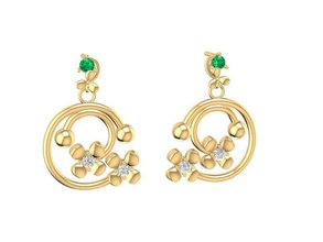 earrings women 1368 jewelry fashion accessories gold diamond man men woman unisex design fengshui 3d print model - Mito3D