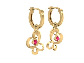 earrings women 1369 jewelry fashion accessories gold diamond man men woman unisex design fengshui 3d print model - Mito3D