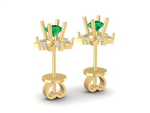 earrings women 1375 jewelry fashion accessories gold diamond man men woman unisex design fengshui 3d print model - Mito3D