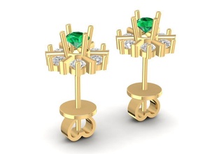 earrings women 1377 jewelry fashion accessories gold diamond man men woman unisex design fengshui 3d print model - Mito3D