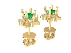 earrings women 1379 jewelry fashion accessories gold diamond man men woman unisex design fengshui 3d print model - Mito3D
