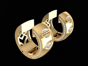 earrings women 1381 jewelry fashion accessories gold diamond man men woman unisex design fengshui 3d print model - Mito3D