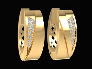 earrings women 1382 jewelry fashion accessories gold diamond woman design fengshui 3d print model - Mito3D