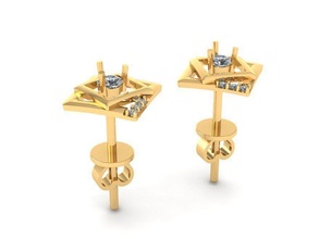 Ohrringe Frauen 1454 Schmuck Mode Zubehör Gold Diamant Männer Frau unisex Design Feng Shui 3d print model - Mito3D