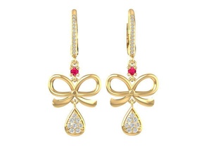 earrings women 1456 jewelry fashion accessories gold diamond man men woman unisex design fengshui 3d print model - Mito3D