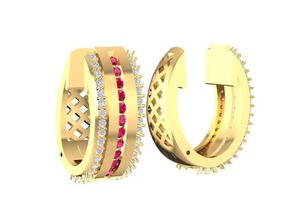 earrings women 1457 jewelry fashion accessories gold diamond man men woman unisex design fengshui 3d print model - Mito3D