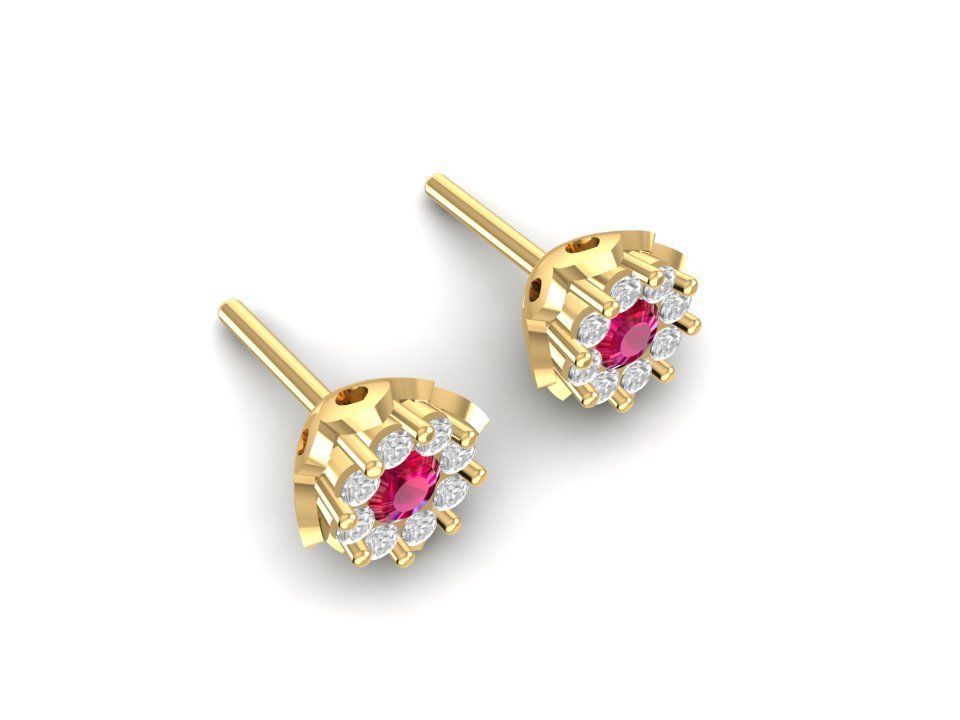 earrings women 1459 jewelry fashion accessories gold diamond woman design fengshui 3D print model - Mito3D