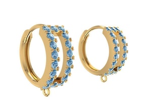 boucles d'oreilles femmes 1763 bijoux mode accessoires or diamant femme conception feng shui 3d print model - Mito3D