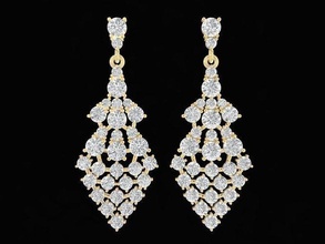 earrings women 928 jewelry fashion accessories gold diamond woman design 3d print model - Mito3D