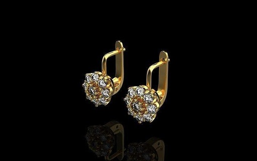 boucles d'oreilles z469 boucle d'oreille bague or argent blanc diamant mariage engagement bijoux imprimable gemme bijou 3d print model - Mito3D
