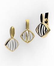 earrings zebra gold diamond jewelry silver gift 3d model pendants 3d print model - Mito3D