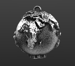 earth 3d pendant free necklace jewelry jewellery pendants 3d print model - Mito3D