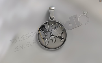 Terre pendentif 3d modèle conception bijou bijoux argent mode beauté imprimable or pendentifs 3d print model - Mito3D