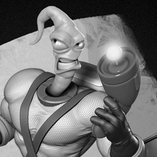 earthworm jim - fan art sculpture figurine statue toy game adventure snes worm action collectible games toys 3d print model - Mito3D
