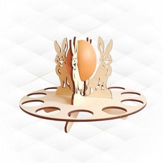 easter bunny egg holder svg dxf 3d puzzle laser cut gift kitchen decor cutting design plan pattern drawing handmade house dining 3d print model - Mito3D