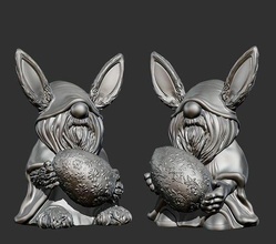 easter bunny gonk egil holiday celebration season spring egg art sculptures 3d print model - Mito3D